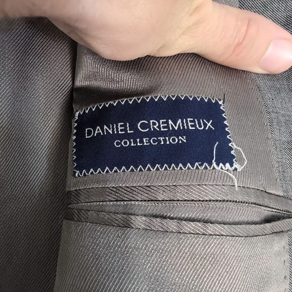 Daniel Cremieux Loro Piana 100% Wool Sport Coat Mens 46R Blazer 2 Button‎ Gray